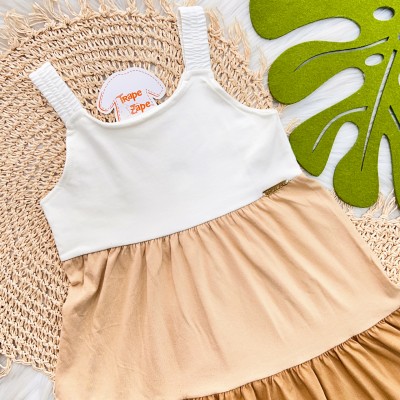 Vestido Três Marias - Off White, Areia e Marrom